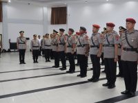 Pelaksanaan upacara sertijab sembilan pejabat utama di Mapolda Kalimantan Tengah