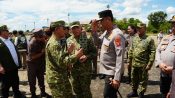 Kapolda Kalteng sambut Rombongan Menhan RI di Bandara Tjilik Riwut Palangka Raya