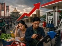 Ilustrasi tekanan ekonomi warga setelah harga Pertamax naik menjadi Rp16.250 per liter pada Juni 2026