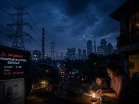 Ilustrasi jaringan listrik saat terjadi pemadaman listrik bergilir di Indonesia
