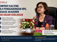 Pj Sekda Kalteng, Linae Victoria Aden, memberikan keterangan mengenai penggabungan OPD.