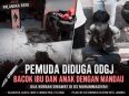 Petugas kepolisian melakukan olah TKP kasus pembacokan di Jalan G Obos VI Palangka Raya
