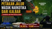 Ilustrasi pemetaan jalur masuk narkotika dari Kalimantan Barat ke Kalimantan Tengah melalui Lamandau