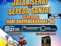 Poster jalan sehat HUT Bhayangkara ke-80 yang digelar Polda Kalteng di Kota Palangka Raya