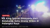 Petugas melakukan olah TKP kecelakaan RX King dan pesepeda di Palangka Raya