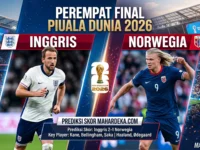 Harry Kane dan Erling Haaland menjadi sorotan jelang laga Inggris melawan Norwegia pada perempat final Piala Dunia 2026.