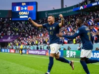 Kylian Mbappe merayakan gol saat Prancis menghadapi Maroko pada perempat final Piala Dunia 2026.